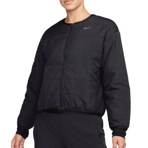 Nike Therma-FIT Swift Black Running Jacket with White Logo
